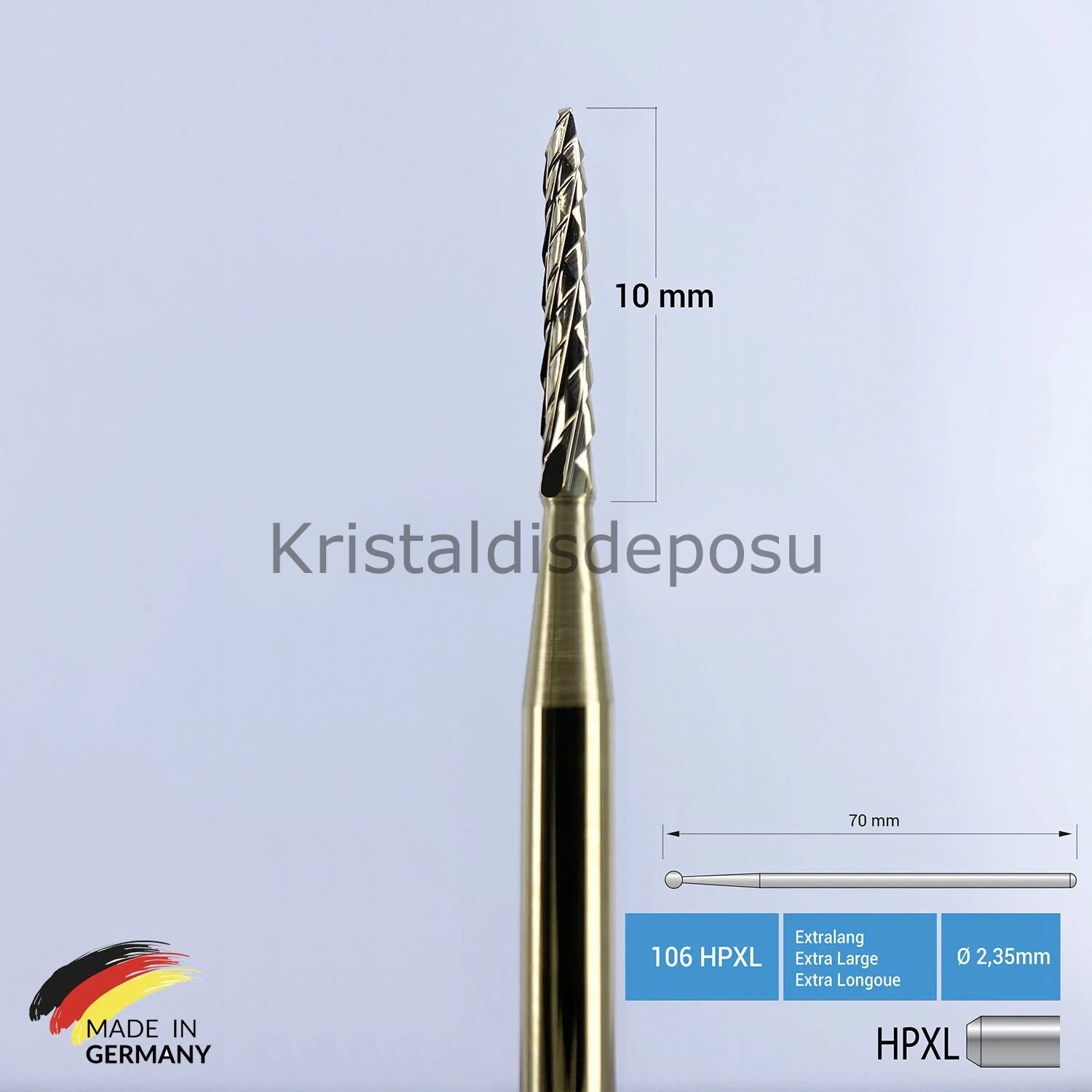 Titanyum KBB için Lindemann Cerrahi Frez 70 mm - 162A HPXL