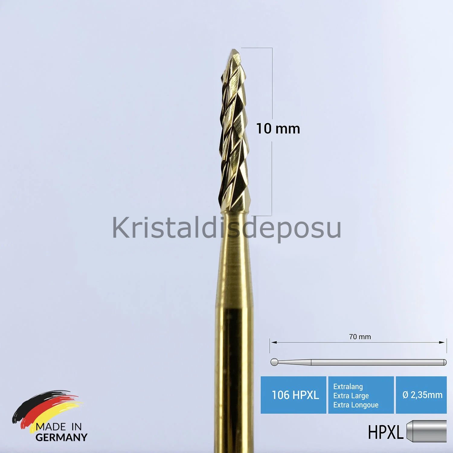 Titanyum KBB Lindemann Cerrahi Frez 70 mm - 166A HPXL