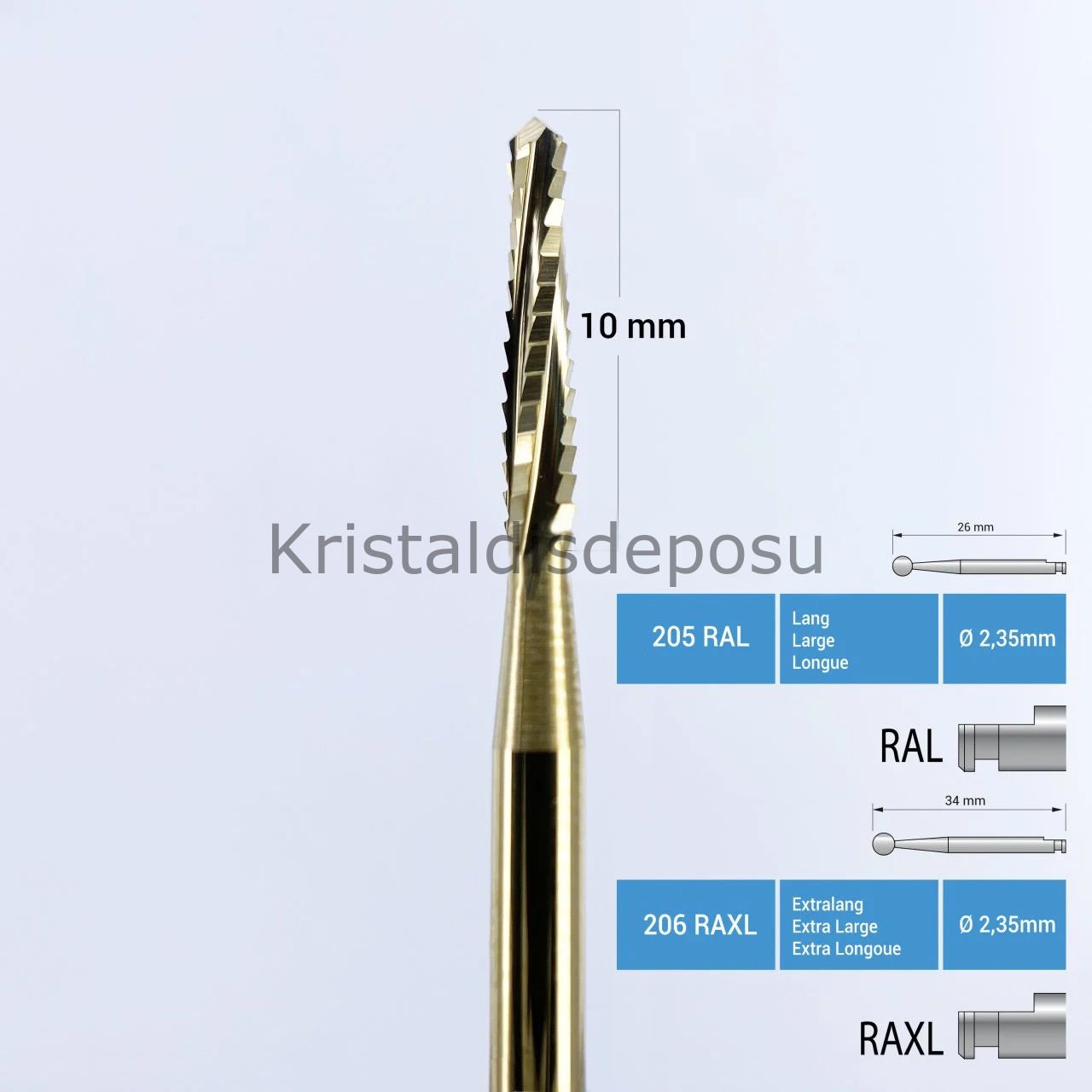 Titanyum Carpide Lindemann Cerrahi Frez - 166 RAL - RAXL