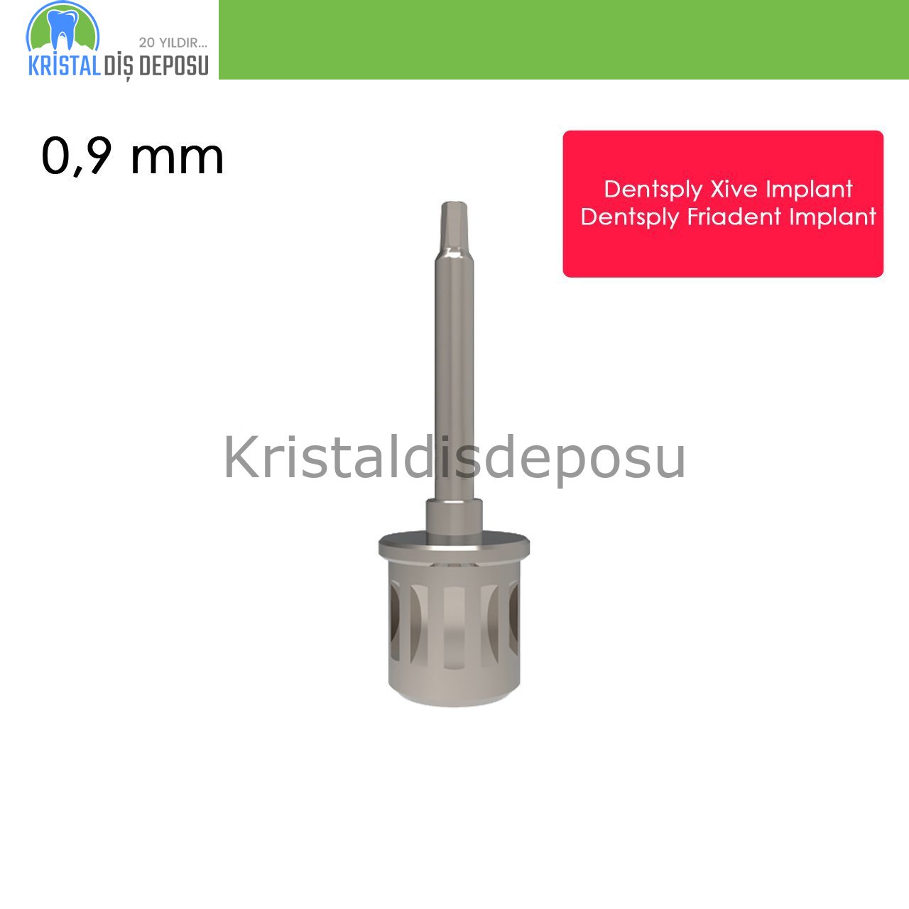 Dentsply Xive Implant için Screwdriver 0,9 mm