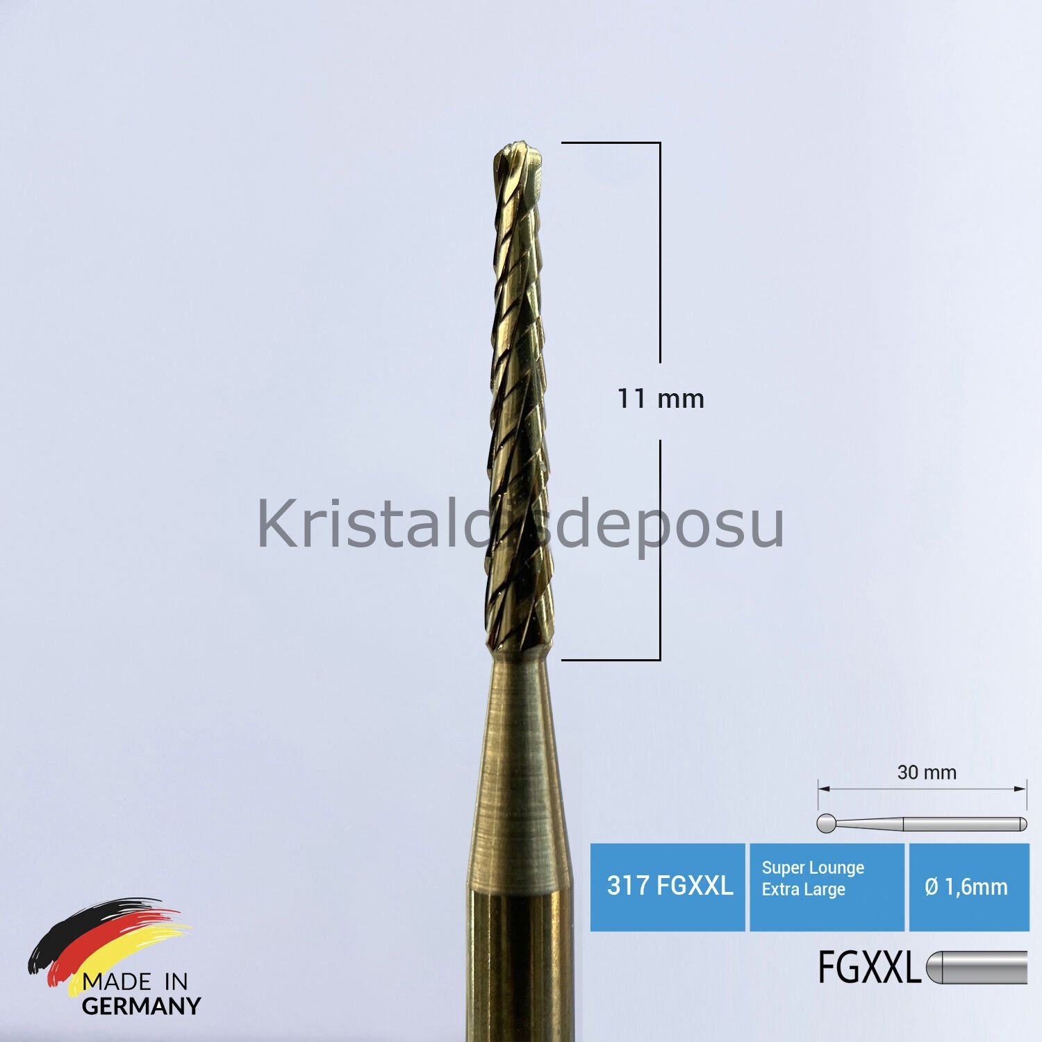 Titanyum Carpide Lindemann Cerrahi Frez - 262 FGXXL