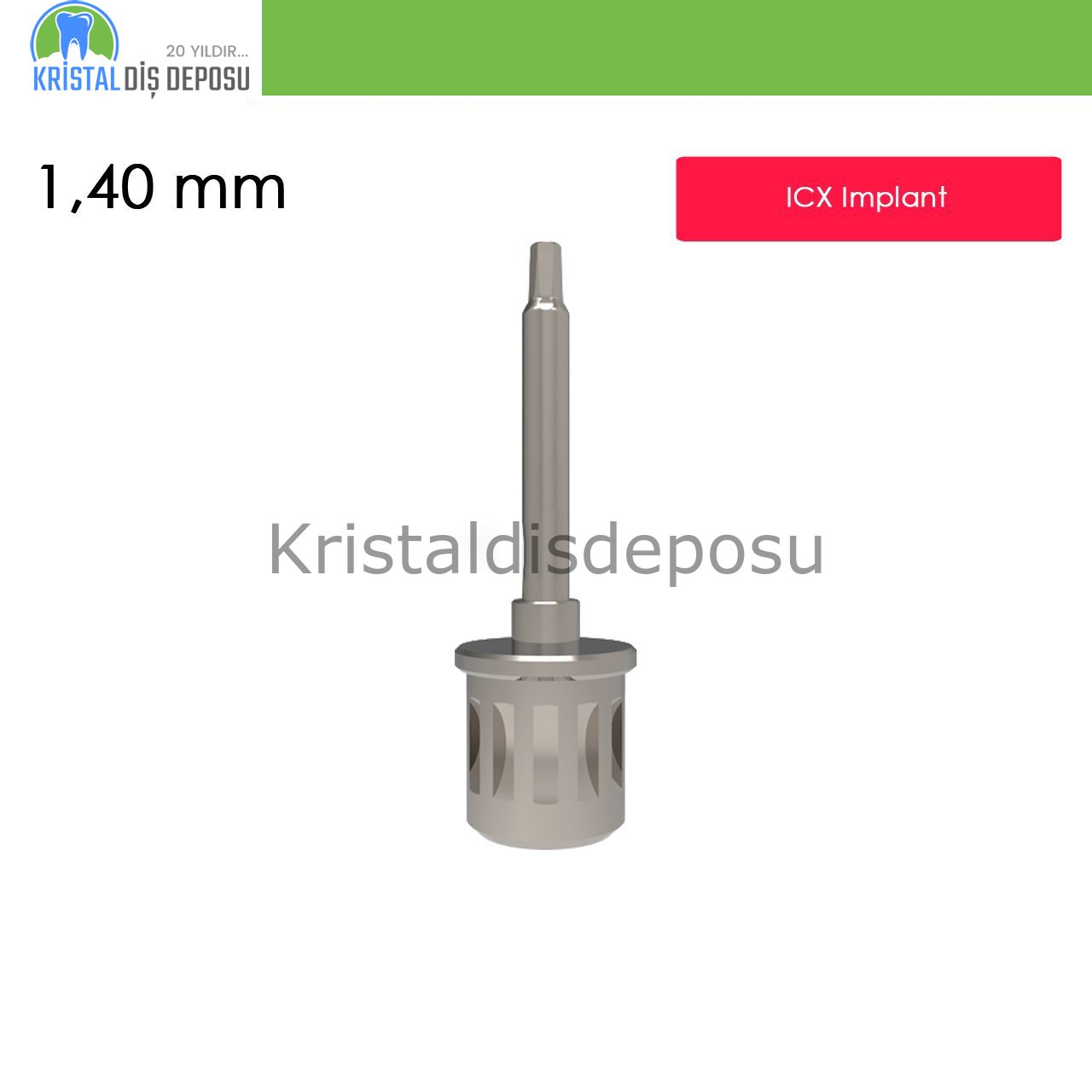 ICX implant için Screwdriver 1,40 mm