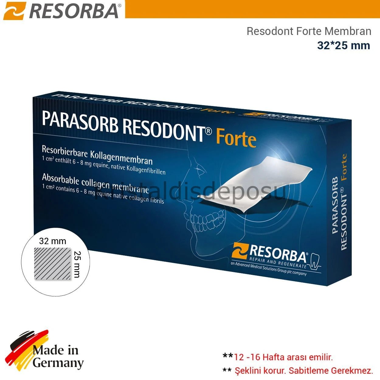 Parasorb Resodont Forte - Collagen Membran 32*25 mm - Kampanya ***