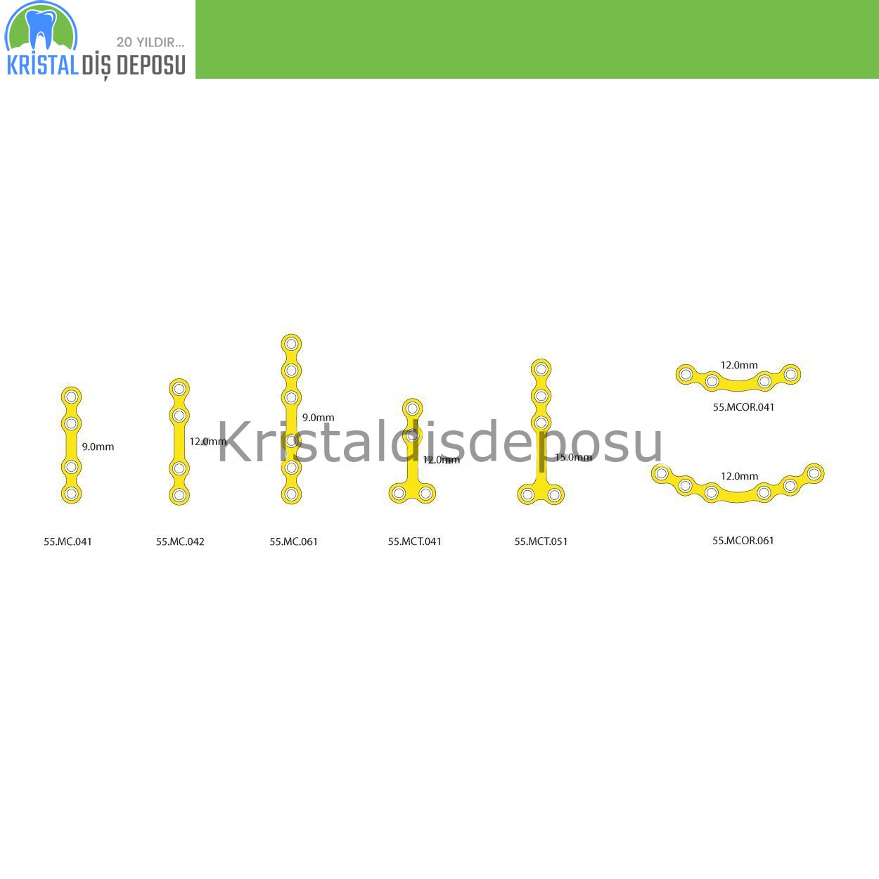 Titanyum Maxillofacial Mini Plate Kemik Plakası 1 mm
