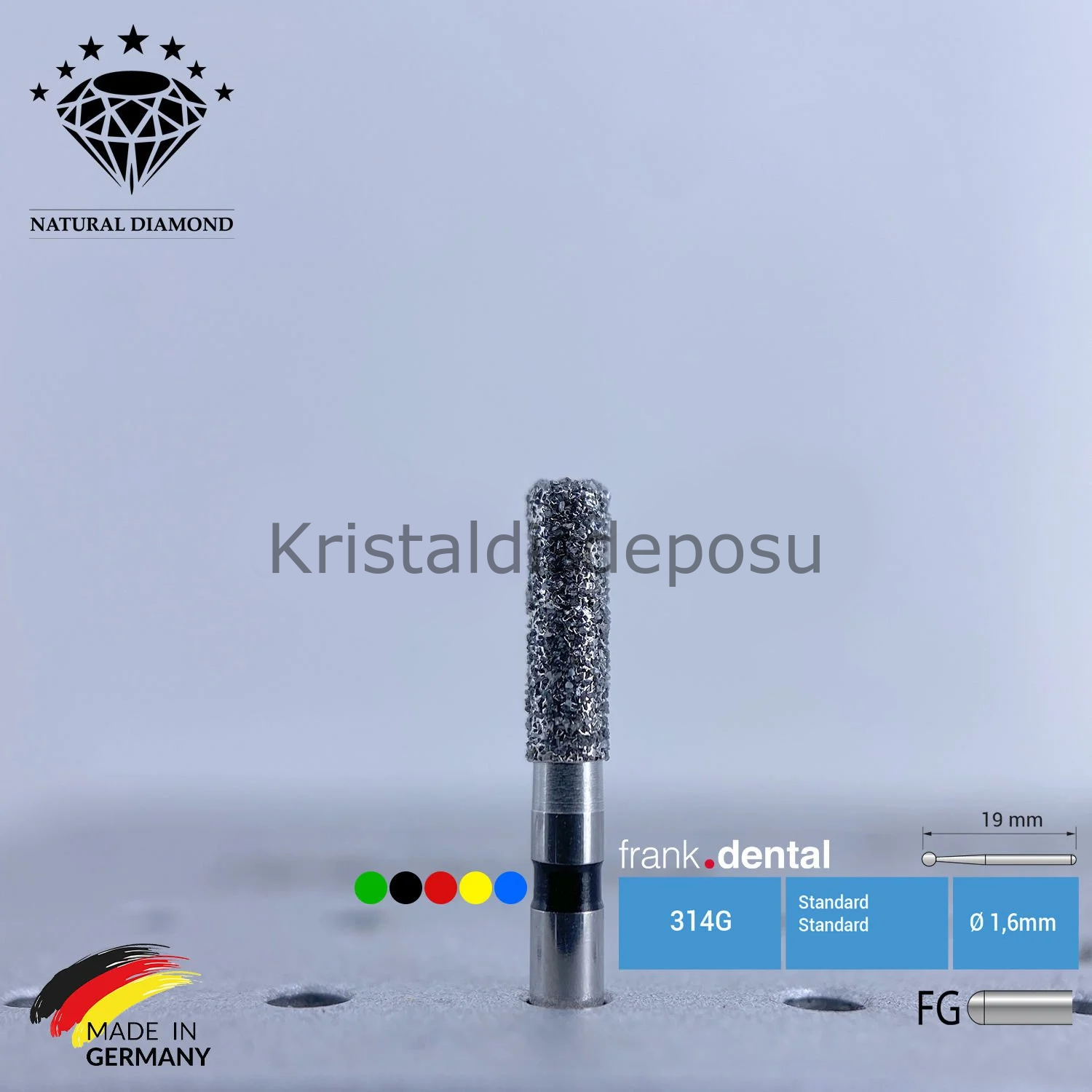 Doğal Elmas Frez - Aeratör - 836KR - Silindir - 5 Adet