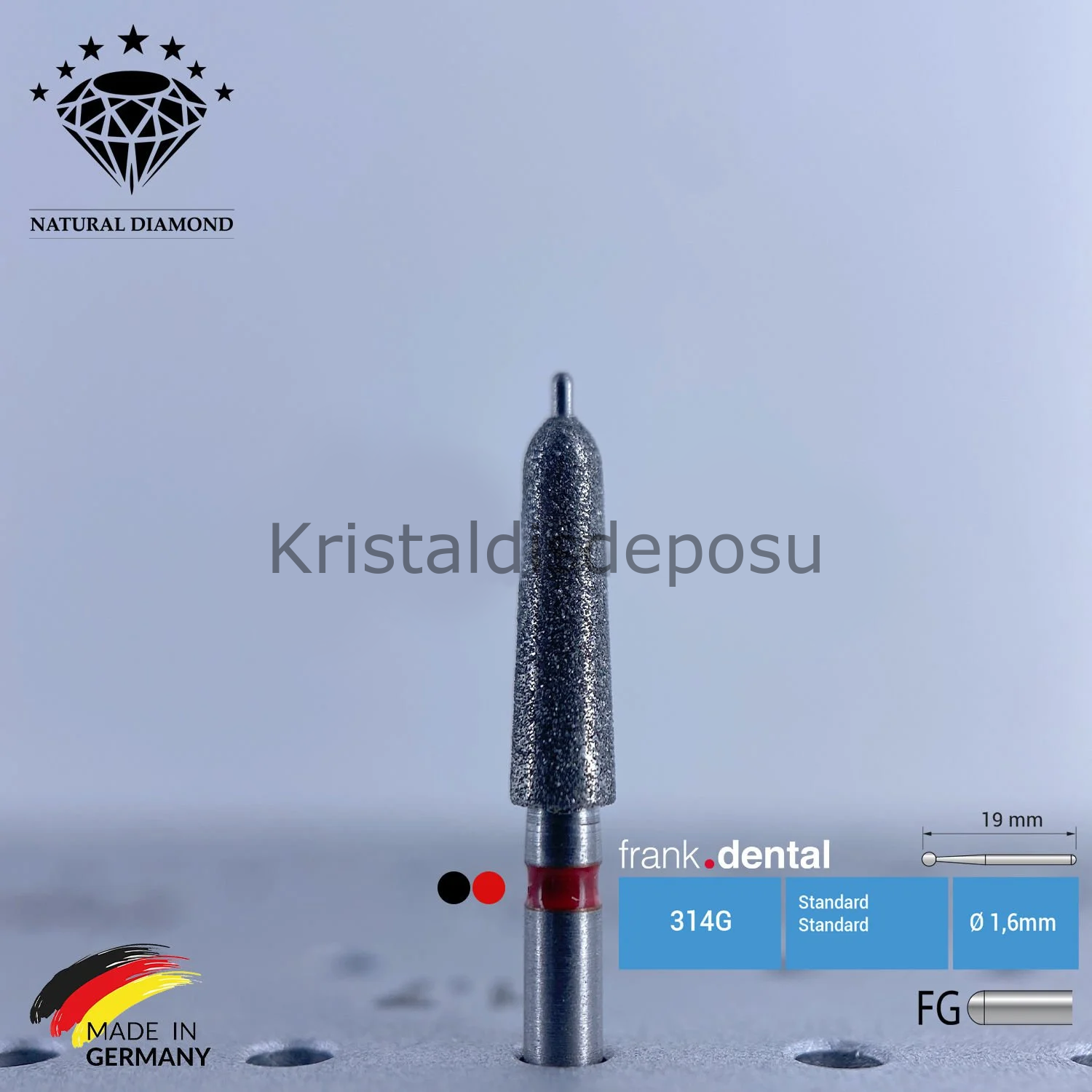 Doğal Elmas Frez - Aeratör 856KFS - Kılavuz Pinli - Basamaklı Kesim