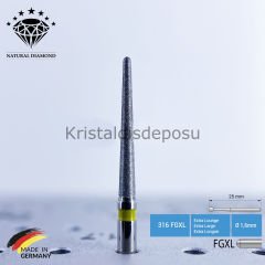 Doğal Elmas Frez - Aeratör - 856L - Uzun Konik - 5 Adet
