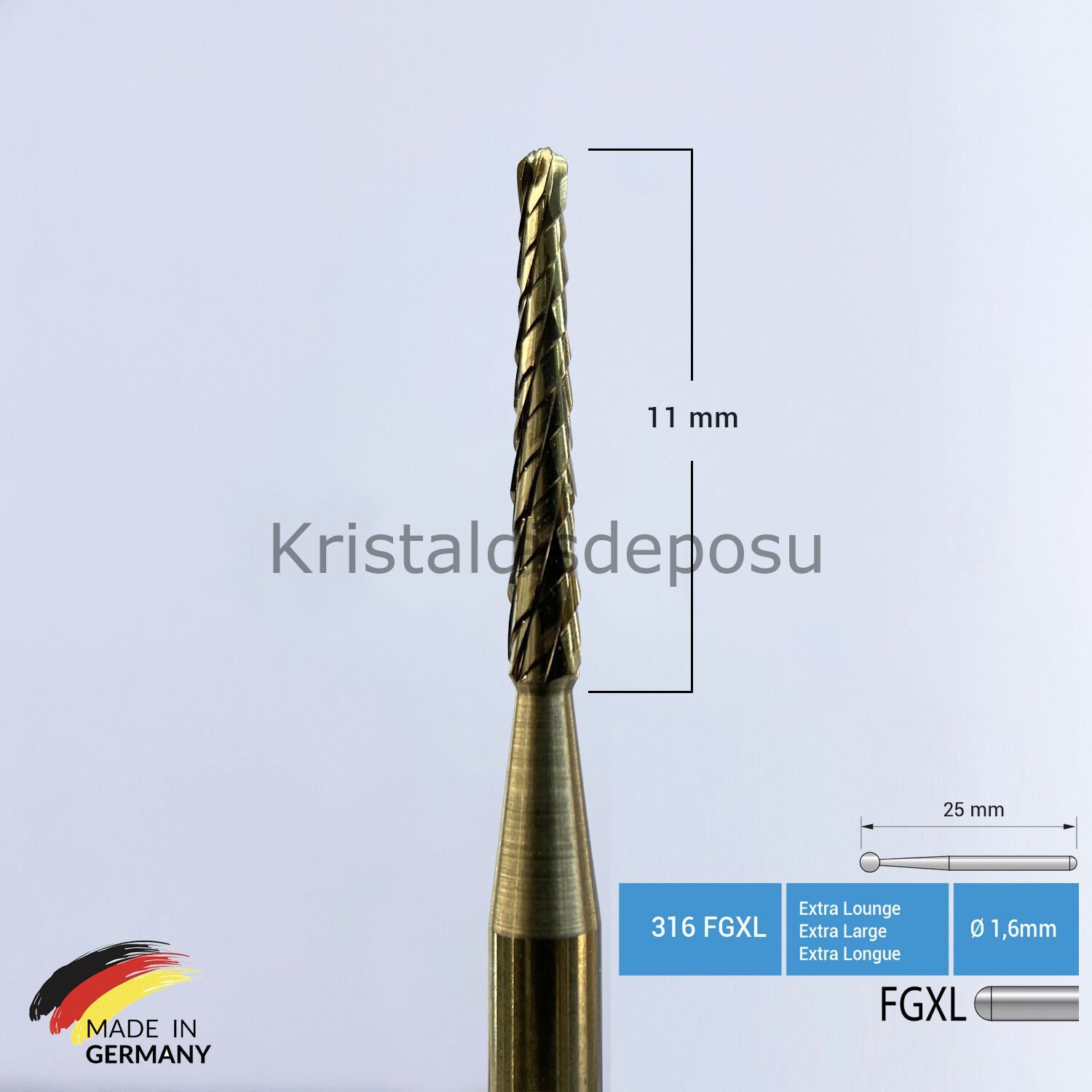 Titanyum Carpide Lindemann Cerrahi Frez - 262 FGXL