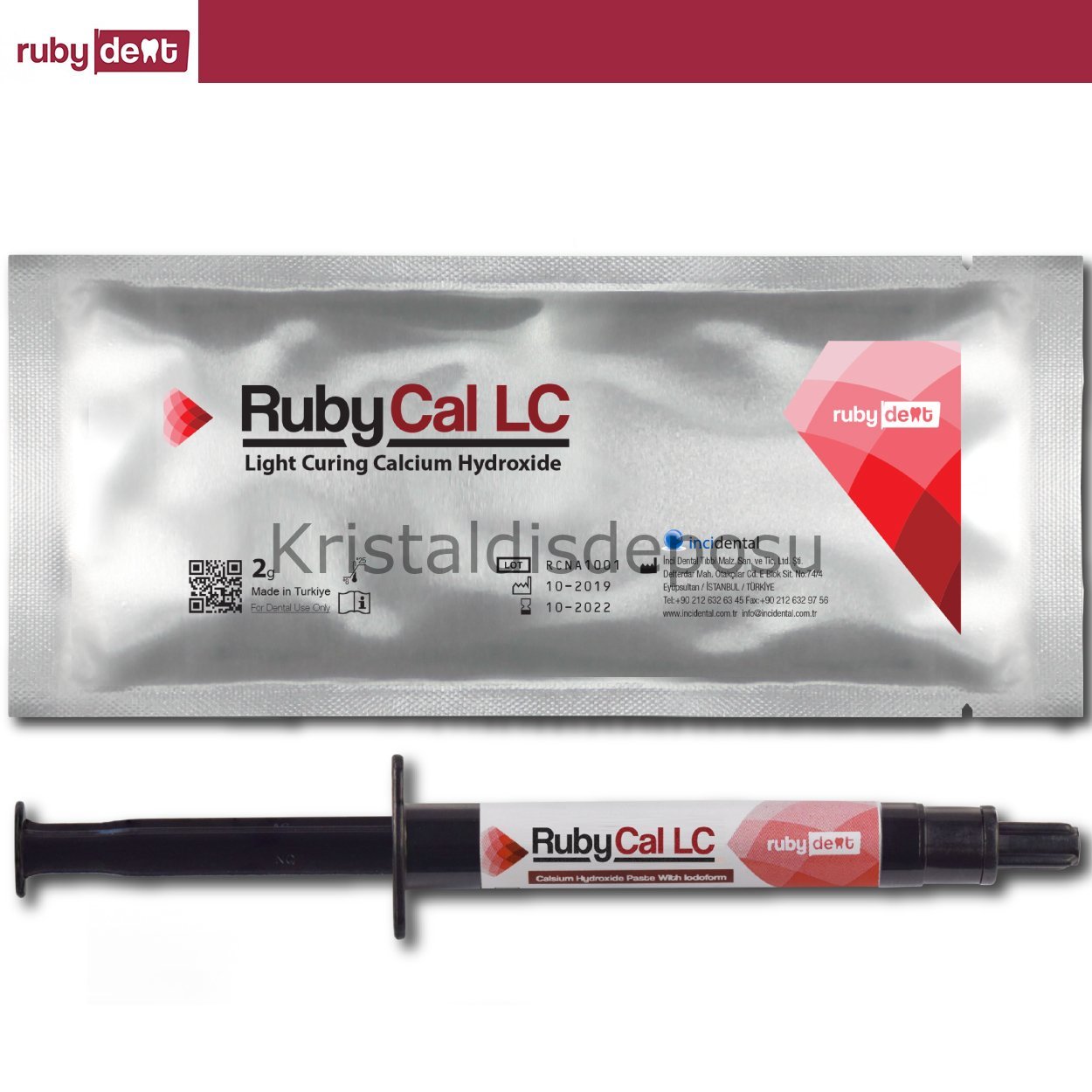RubyCal LC Işınla Sertleşen Kalsiyum Hidroksit