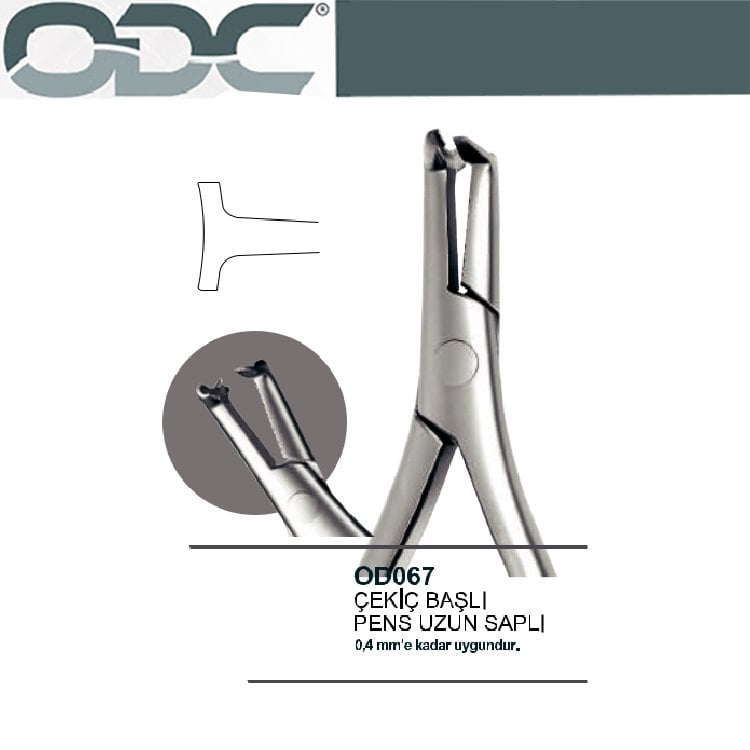 Ortodonti Çekiç Başlı Pens Uzun Saplı