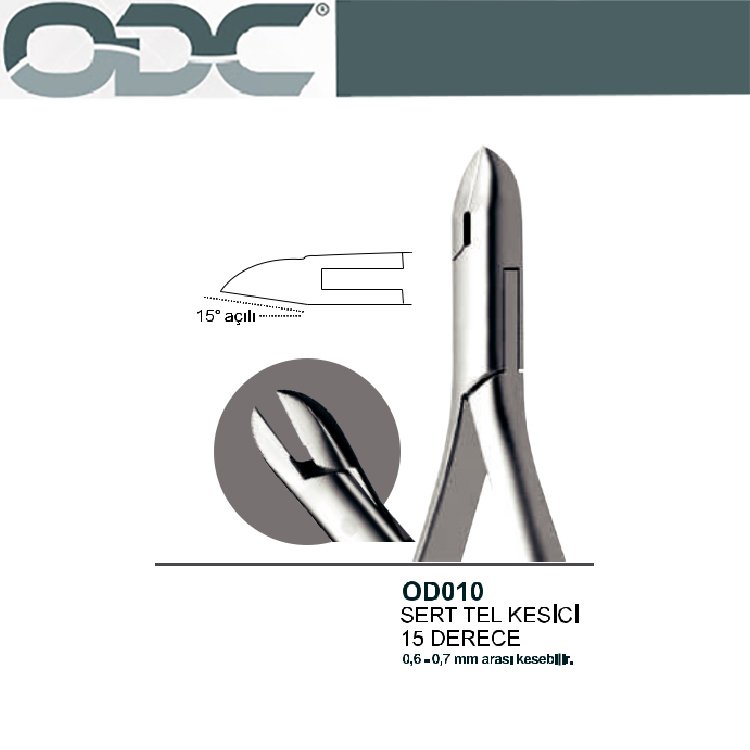 Ortodonti Sert Tel Kesici 15 Derece