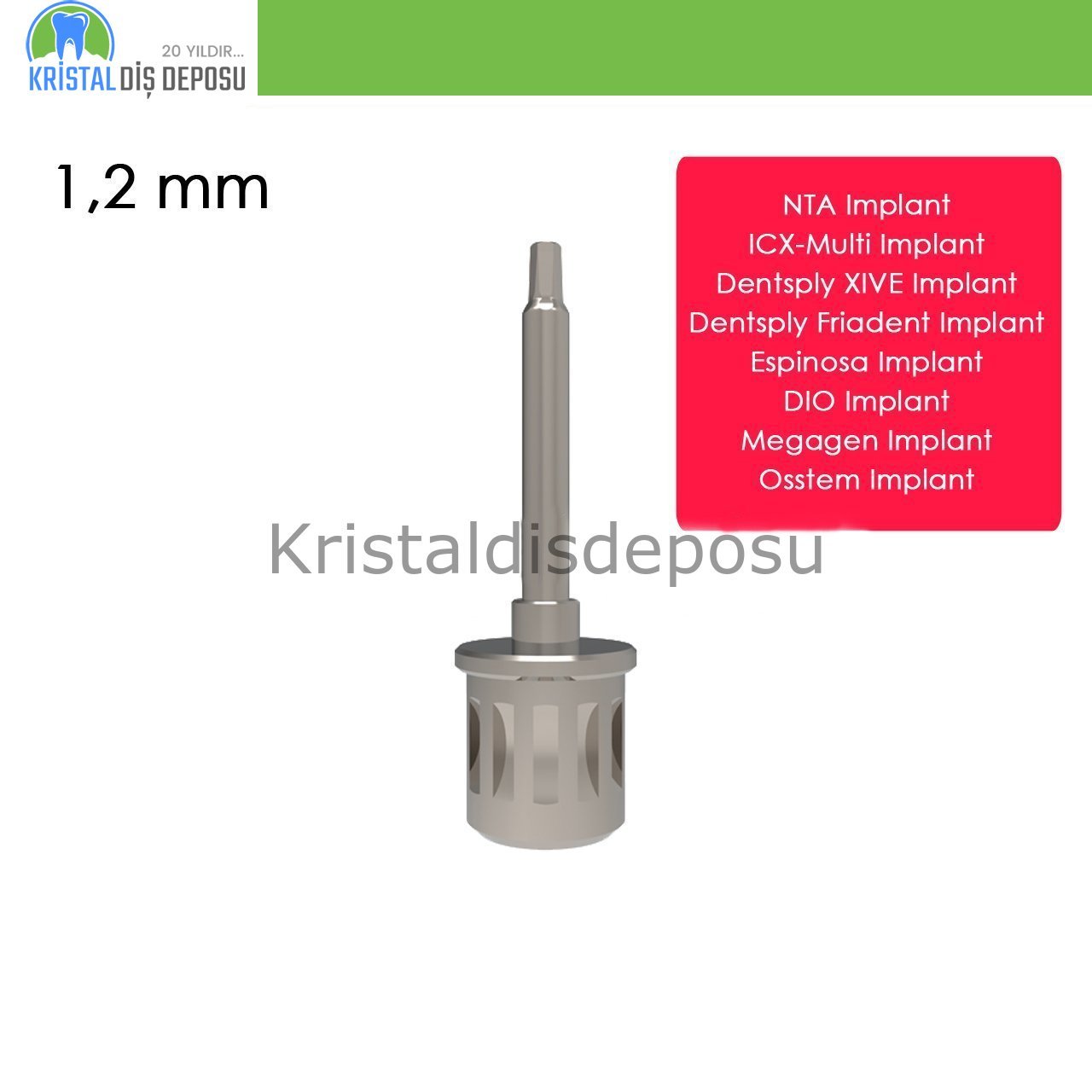 Espinosa İmplant için Screwdriver 1,20 mm