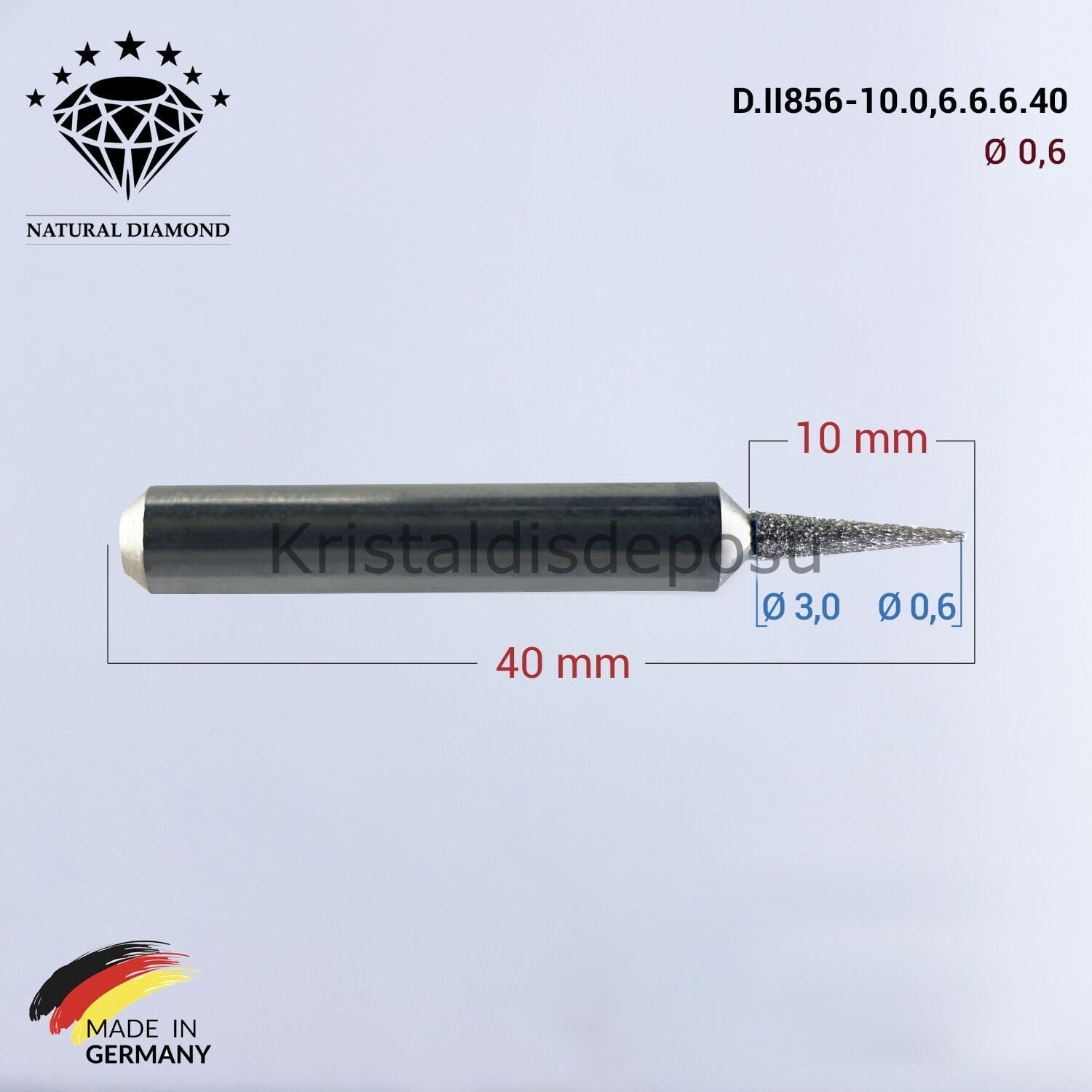 Imes Icore Wieland Elmas Cad Cam Drill 0,6 mm D.II856-10.0,6.6.6.40