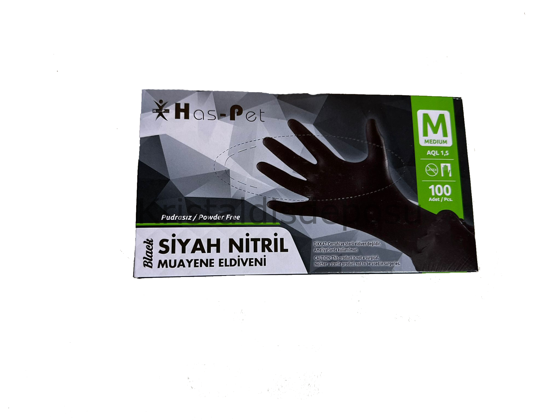 Has-Pet Medium Pudrasız Nitril Siyah Muayene Eldiveni