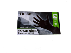 Has-Pet Medium Pudrasız Nitril Siyah Muayene Eldiveni