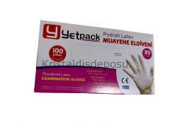 Yetpack XS Pudralı Latex Muayene Eldiveni