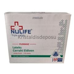 Nulife Pudrasız Lateks Steril Cerrahi Eldiven 50 Adet