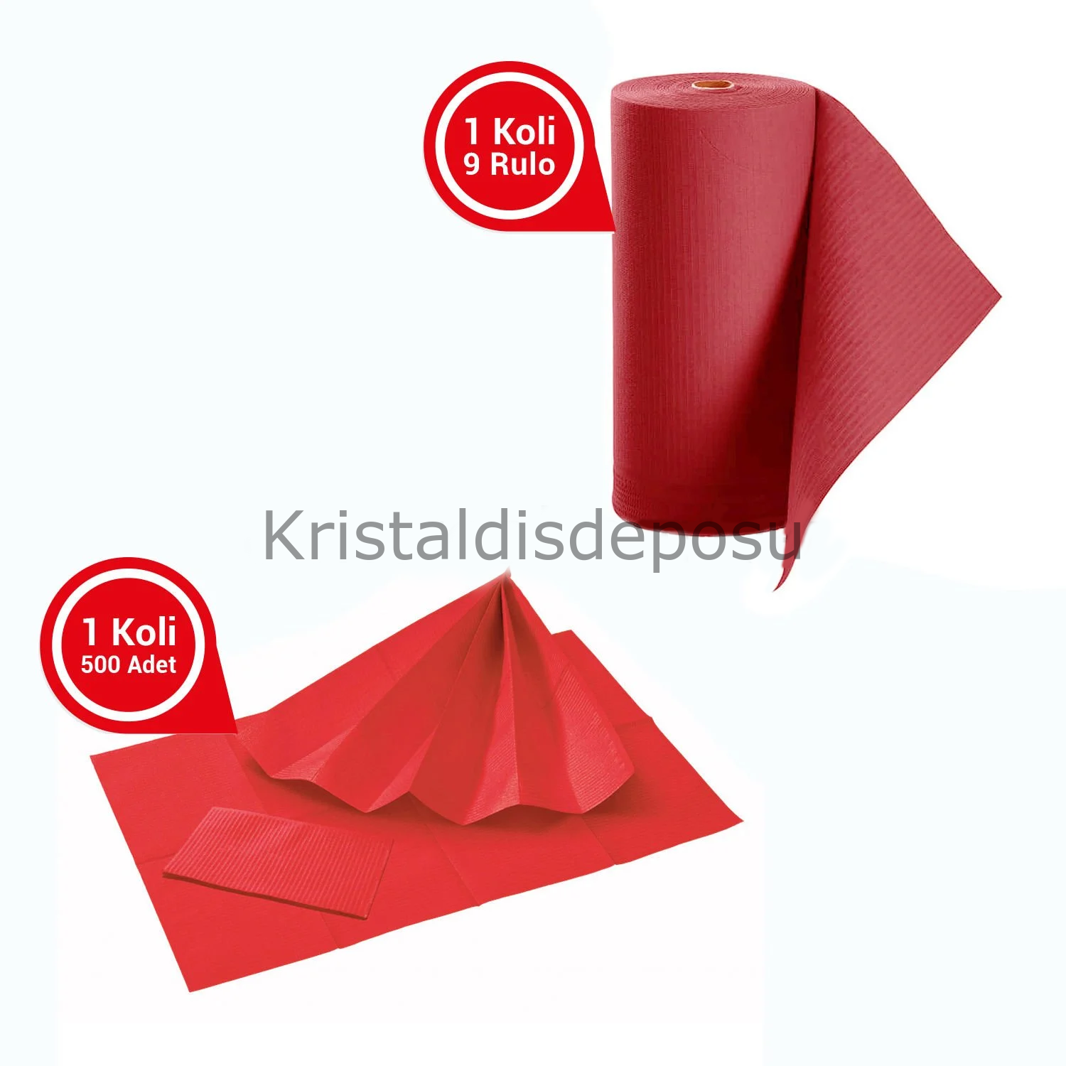 Avrupa Rulo Dişci Hasta Önlüğü ve Tabla Örtüsü Takım - Red