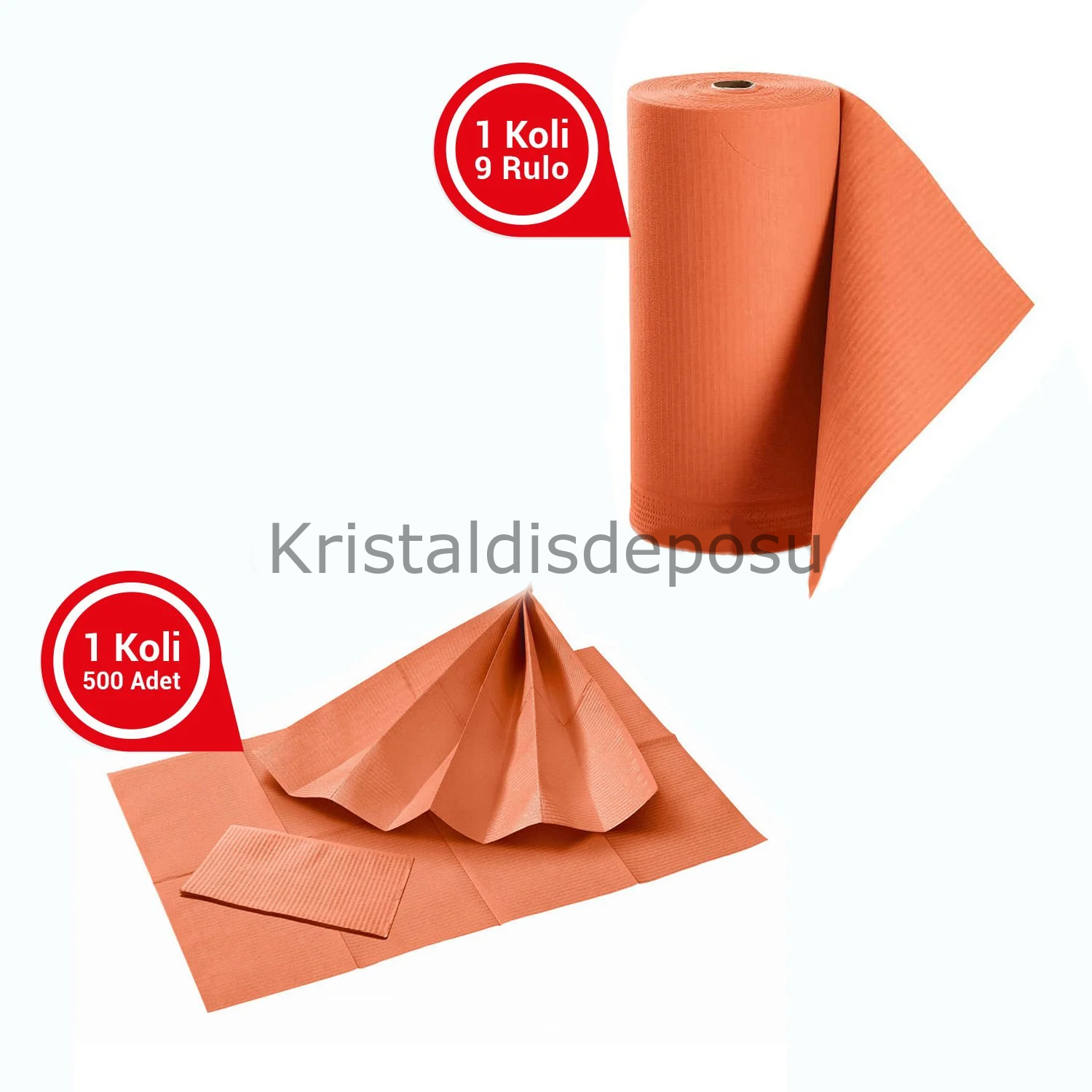 Avrupa Rulo Dişci Hasta Önlüğü ve Tabla Örtüsü Takım - Orange