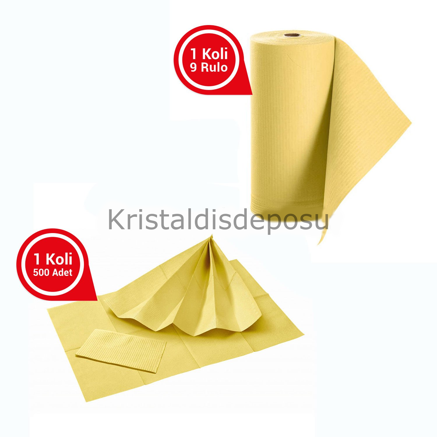 Avrupa Rulo Dişci Hasta Önlüğü ve Tabla Örtüsü Takım - Yellow