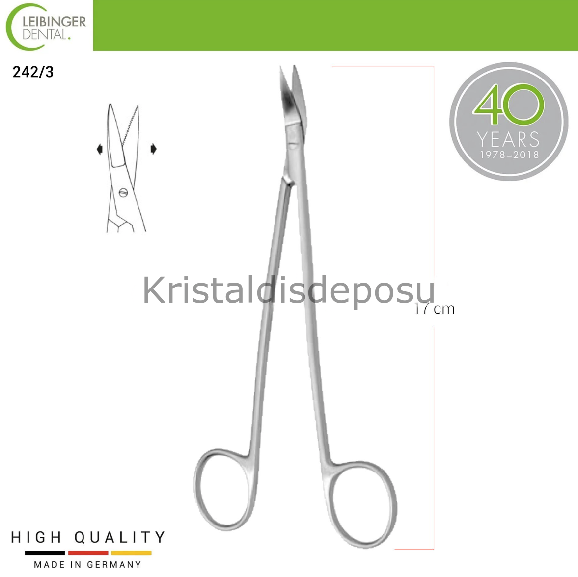 Dean Gum Tırtıklı Cerrahi Makas - 17 cm