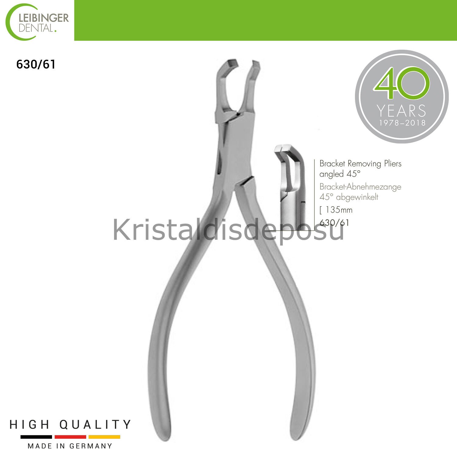 Bracket Removing Pliers 45° Angled - Braket Sökme Pensi 45° Açılı - 135 mm