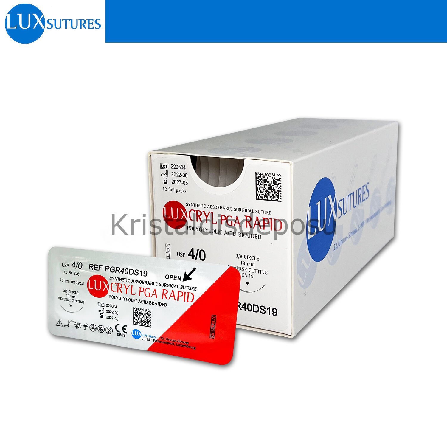 Luxcryl PGA Rapid Absorbe Cerrahi Sutur - Ters Keskin İgneli