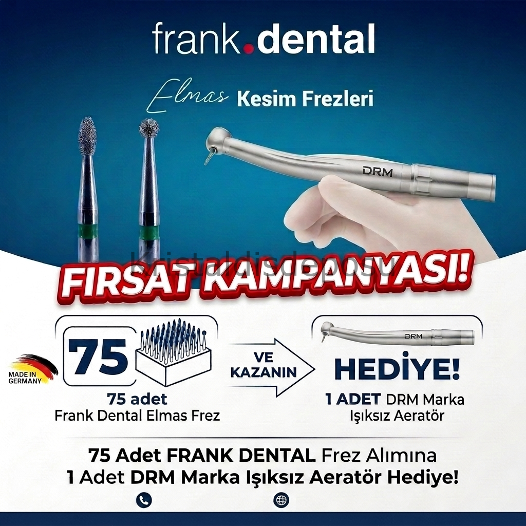 75 Adet Frank Dental Elmas Frezi + DRM Işıksız Aeratör