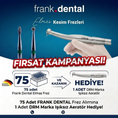 75 Adet Frank Dental Elmas Frezi + DRM Işıksız Aeratör