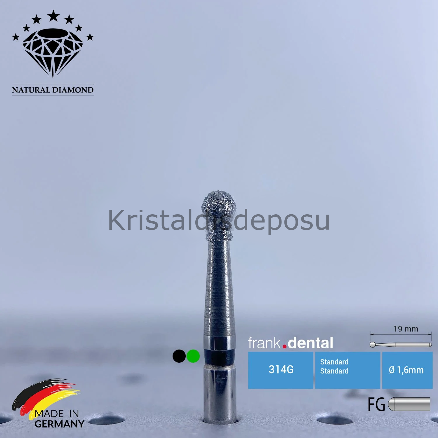 Doğal Elmas Frez - Aeratör - 802 - Rond - 5 Adet