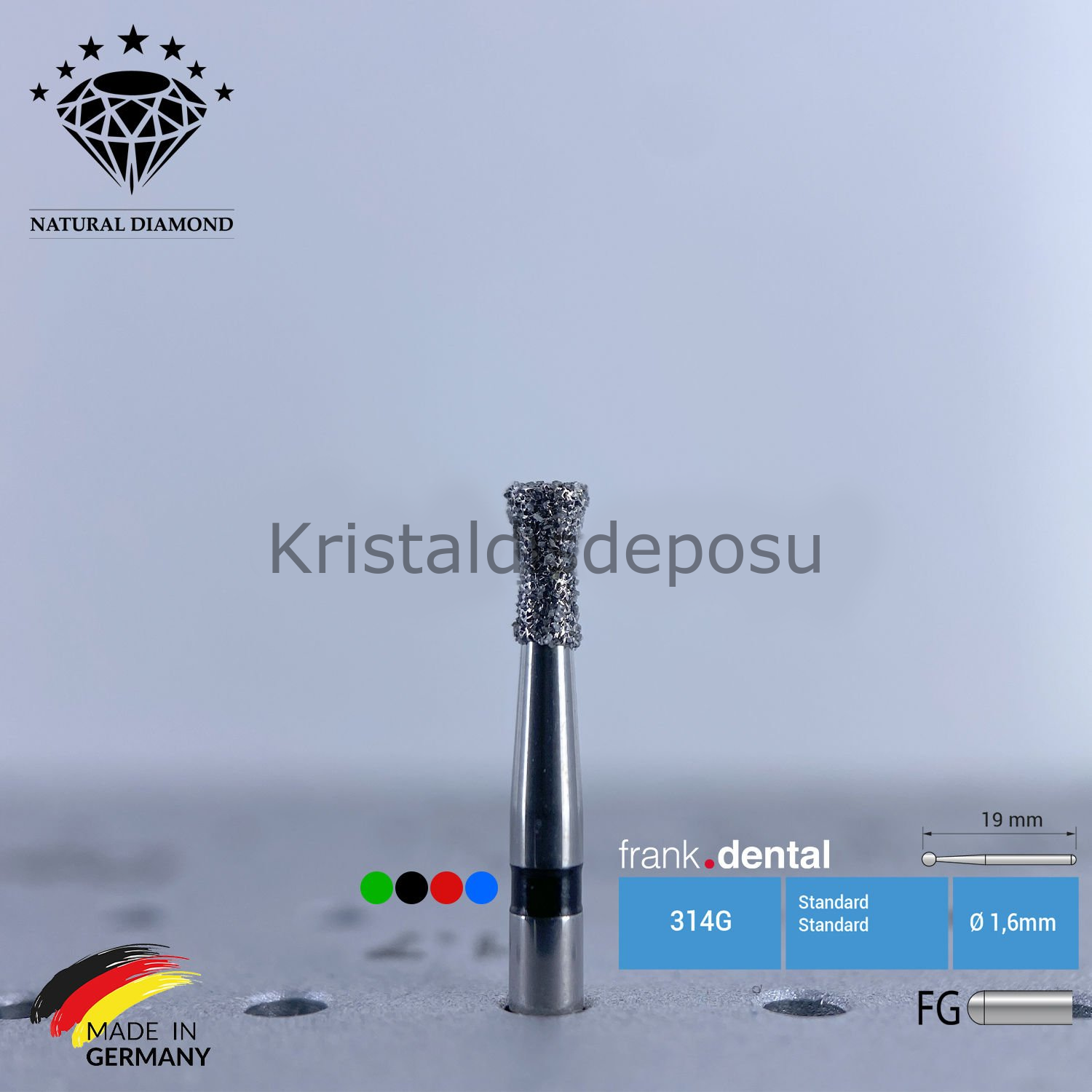 Doğal Elmas Frez - Aeratör - 806 - Ters Konik - 5 Adet