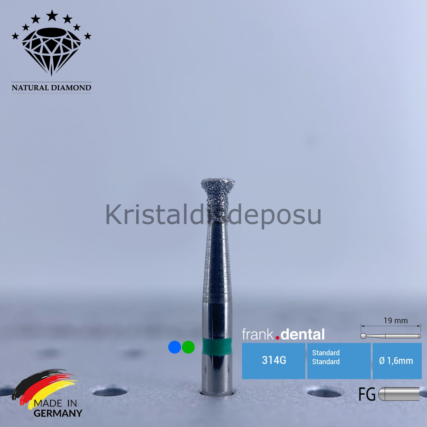 Doğal Elmas Frez - Aeratör - 809 - Ters Konik - 5 Adet