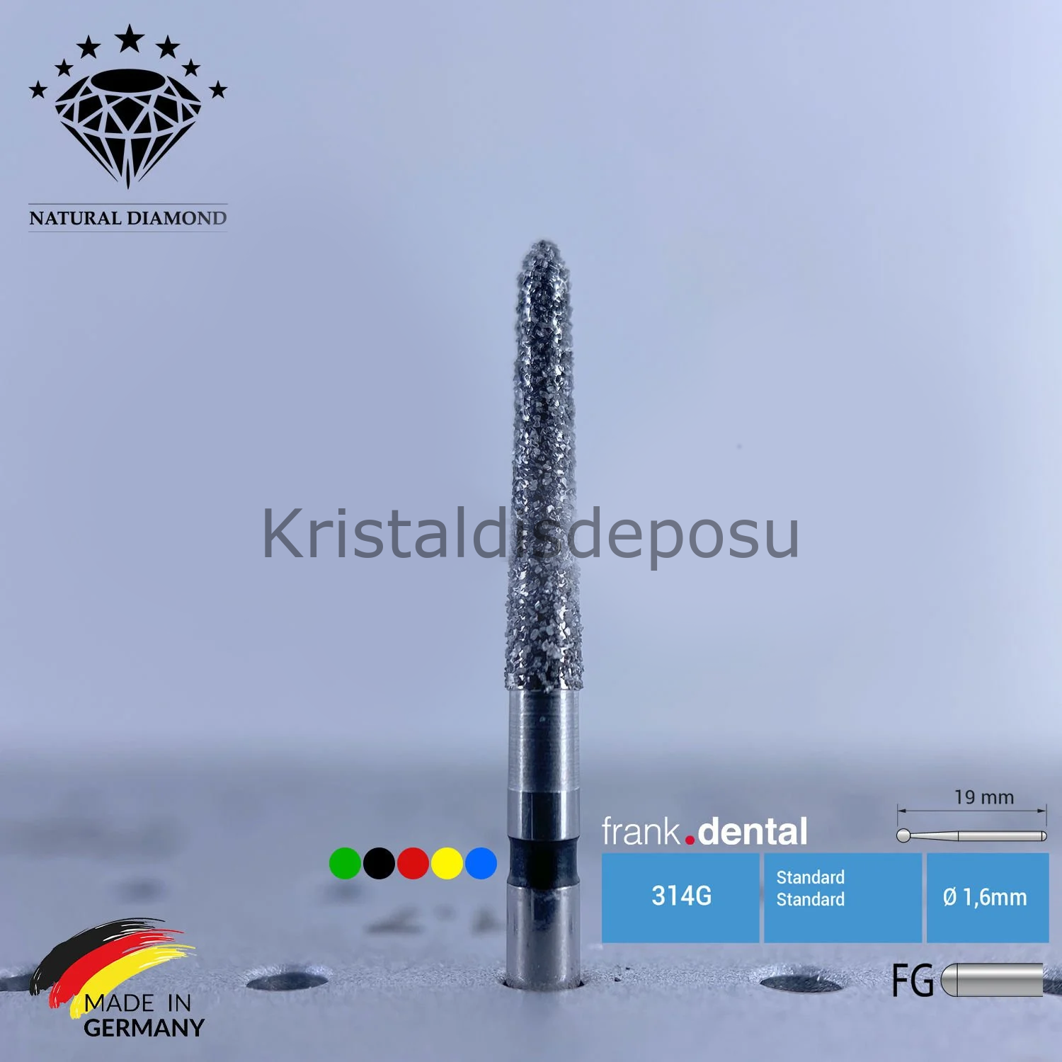 Doğal Elmas Frez - Aeratör - 879K - Konik Chamfer - 5 Adet