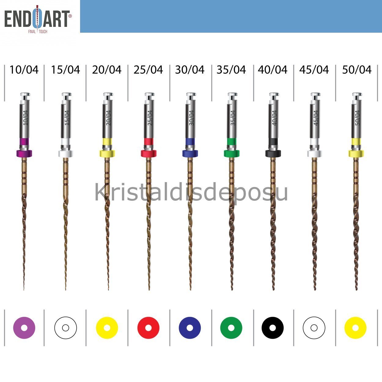 Smart Gold / Blue Döner Kanal Eğesi-0.4 Taper