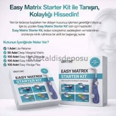DENTAC Easy Matrix Starter Kit - Tabanca + 5 Kutu Matrix Bandı + ( 50 Adet Deep Margin + 100 Adet Easy Matrix 5 mm + 100 Adet 6,3 mm Matrix ) + Kama Set